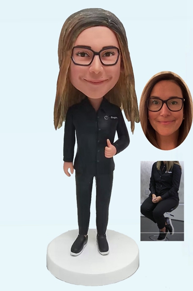 Personalized Bobblehead Casual Female Thumb Up
