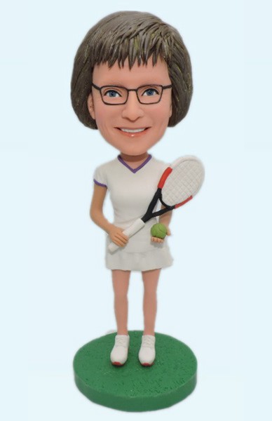 Custom Personalized Female Tennis Bobbleheads
