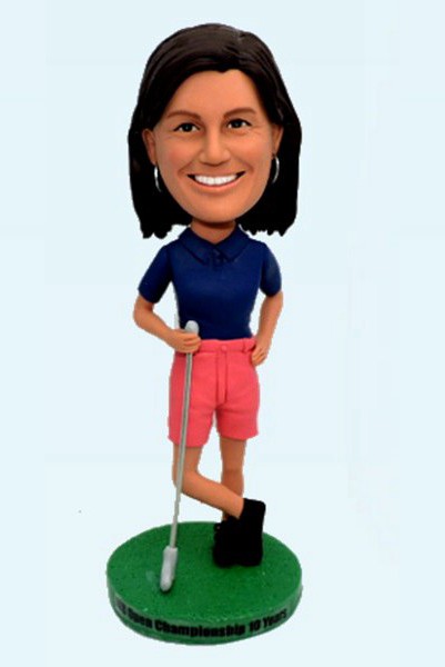 Custom Custom Female Golf Player Bobbleheads