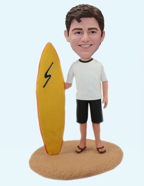 Custom Custom Surfing bobbleheads With Surfboard