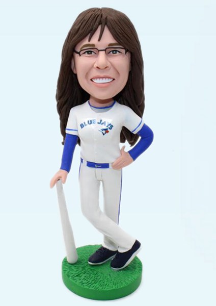 Custom Female Baseball Bobblehead Toronto Bluejays