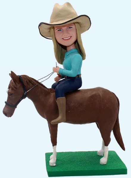Custom Custom Bobblehead Girl Riding The Horse