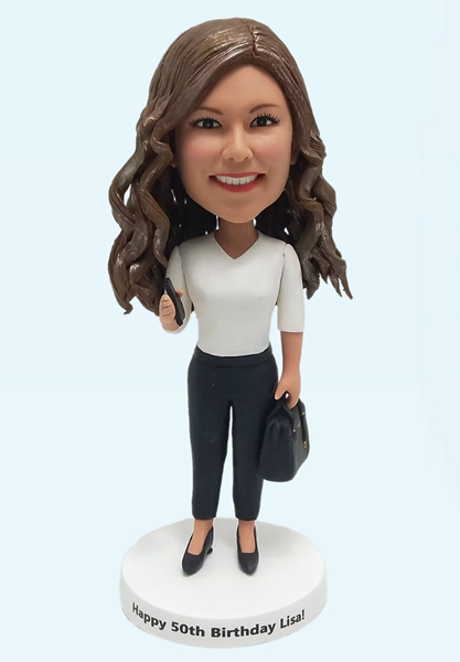 Personalized Bobblehead Office Lady