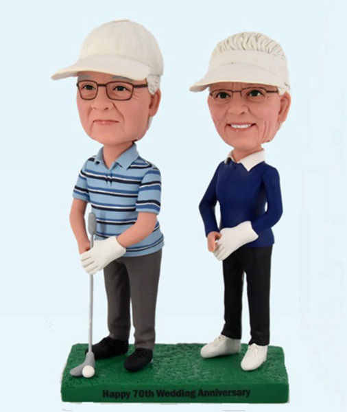 Custom Custom Anniversary Bobblehead Golf Couple