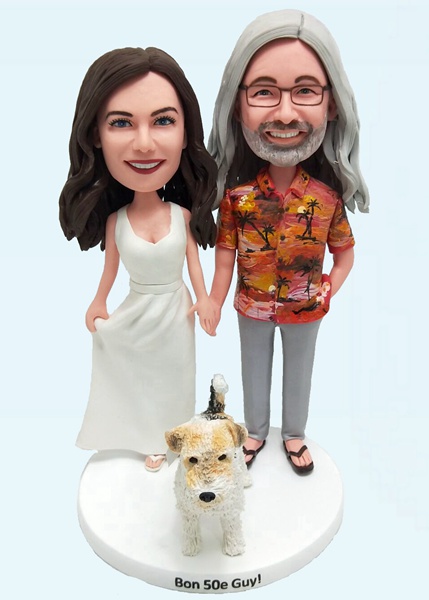 Personalized Bobblehead Anniversay Beach Theme