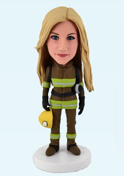 Custom Custom Bobblehead Female Fireman