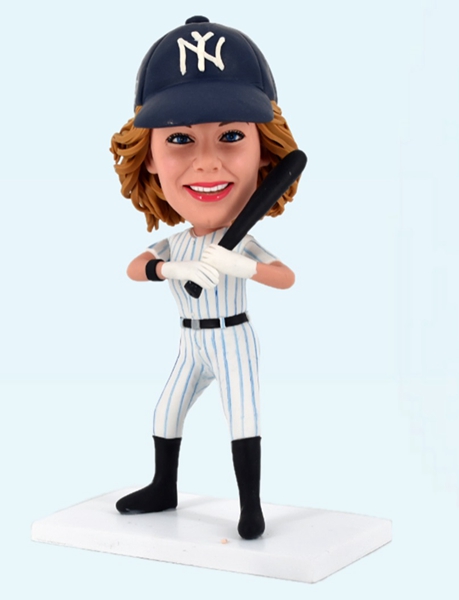 Personalized Bobblehead Female New York Yankees Baseball