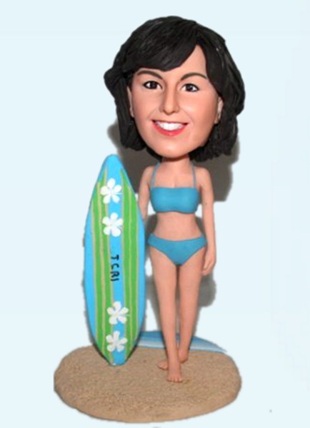 Custom Custom Bobbleheads Female Surfing