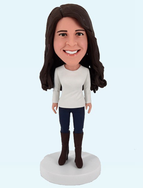 Custom Female Casual Bobblehead