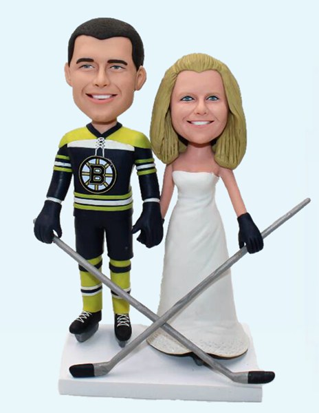 Custom Custom Wedding Cake Toppers Hockey Theme