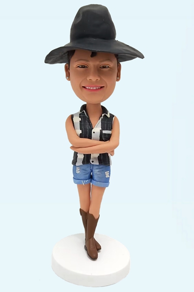 Personalized Bobblehead Cowgirl Style