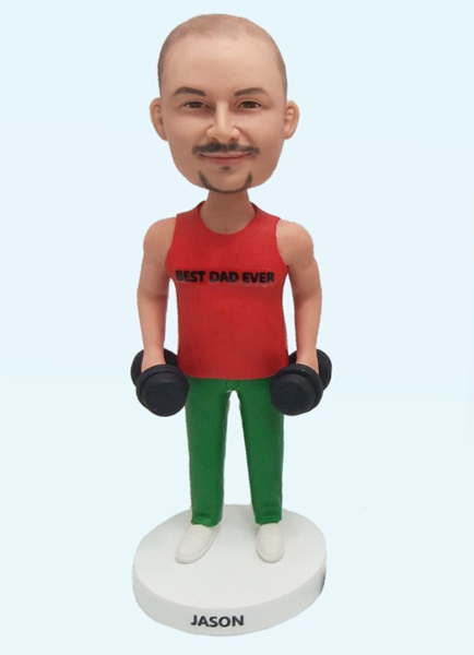 Personalized Bobblehead Dumbbell Fitness